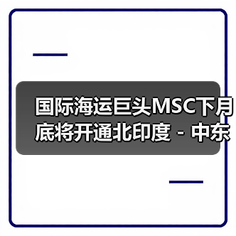 国际海运巨头MSC下月底将开通北印度 - 中东航线(国际海运新闻资讯)(图4) 国际海运巨头MSC下月底将开通北印度 - 中东航线(国际海运新闻资讯)(图4)