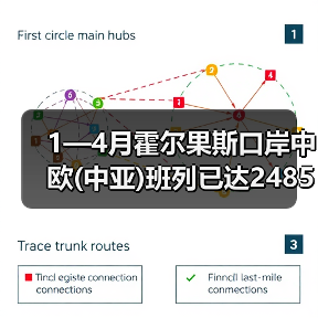 1—4月霍尔果斯口岸中欧(中亚)班列已达2485列增长14.8%（图4）