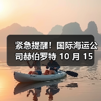 紧急提醒!国际海运公司赫伯罗特 10 月 15 日起上调洲运费(备货需算清成本) 紧急提醒!国际海运公司赫伯罗特 10 月 15 日起上调洲运费(备货需算清成本)