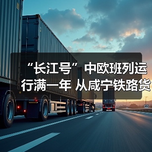 “长江号”中欧班列运行满一年 从咸宁铁路货场**（图1）