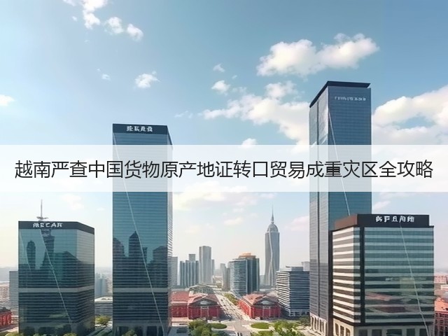 越南严查中国货物原产地证转口贸易成重灾区全攻略(图2)