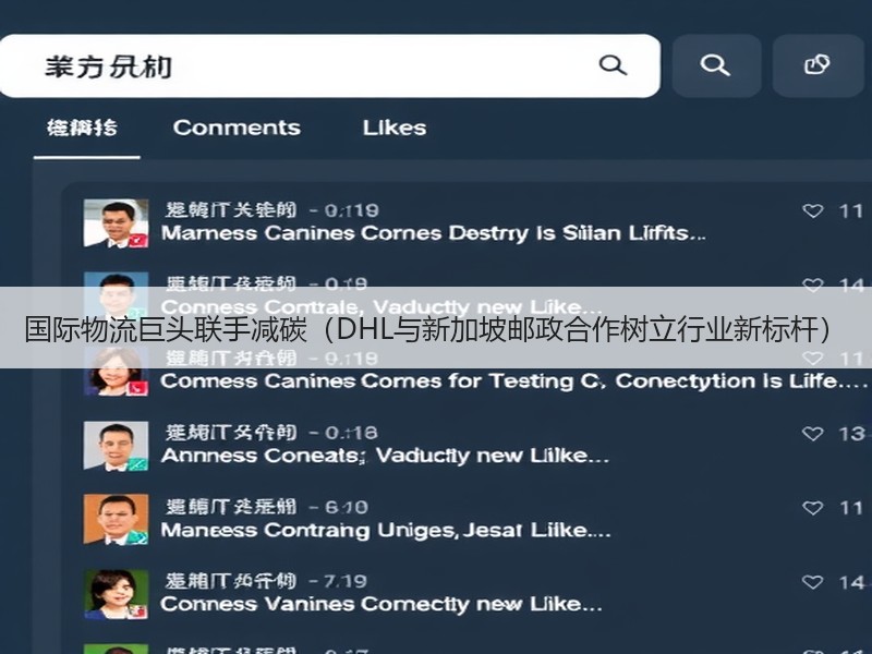 国际物流巨头联手减碳（DHL与新加坡邮政合作树立行业新标杆）