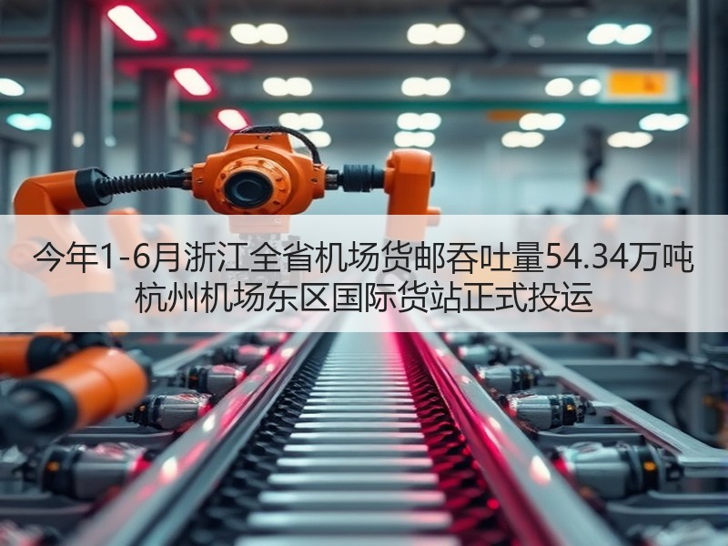 今年1-6月浙江全省机场货邮吞吐量54.34万吨 杭州机场东区国际货站正式投运