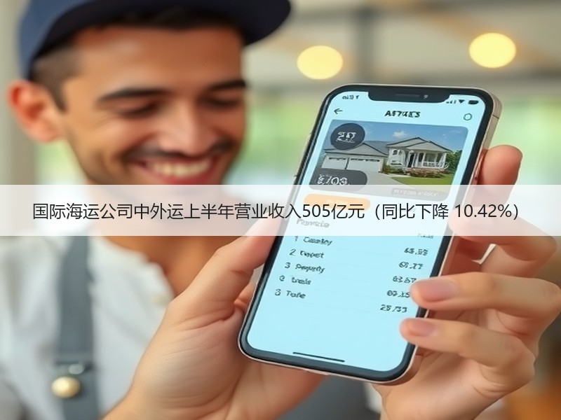 国际海运公司中外运上半年营业收入505亿元（同比下降 10.42%）