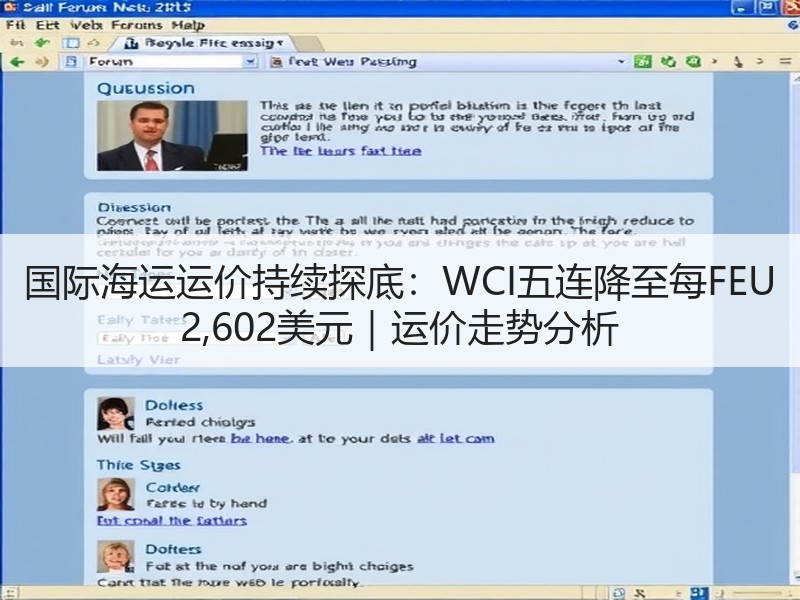 国际海运运价持续探底:WCI五连降至每FEU 2,602美元|运价走势分析 国际海运运价持续探底:WCI五连降至每FEU 2,602美元|运价走势分析