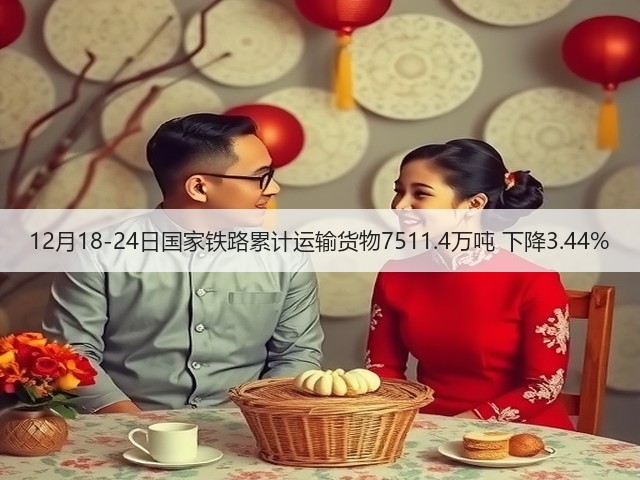 12月18-24日国家铁路累计运输货物7511.4万吨 下降3.44%(图2) 12月18-24日国家铁路累计运输货物7511.4万吨 下降3.44%(图2)