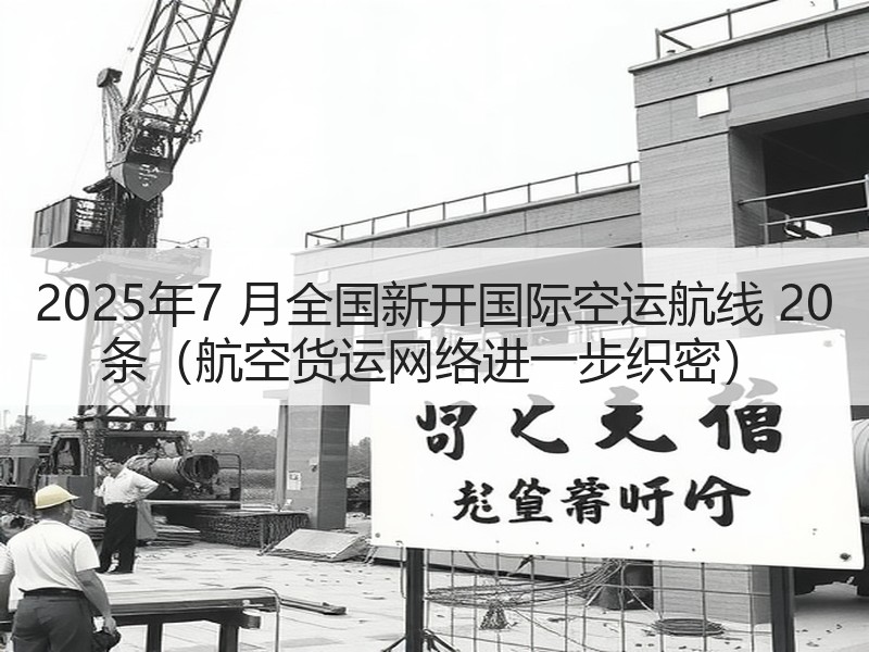 2025年7 月全国新开国际空运航线 20 条(航空货运网络进一步织密) 2025年7 月全国新开国际空运航线 20 条(航空货运网络进一步织密)
