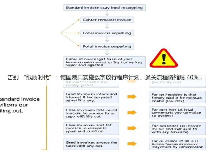 告别 “纸质时代”:德国港口实施数字放行程序计划,通关流程将缩短 40% 告别 “纸质时代”:德国港口实施数字放行程序计划,通关流程将缩短 40%