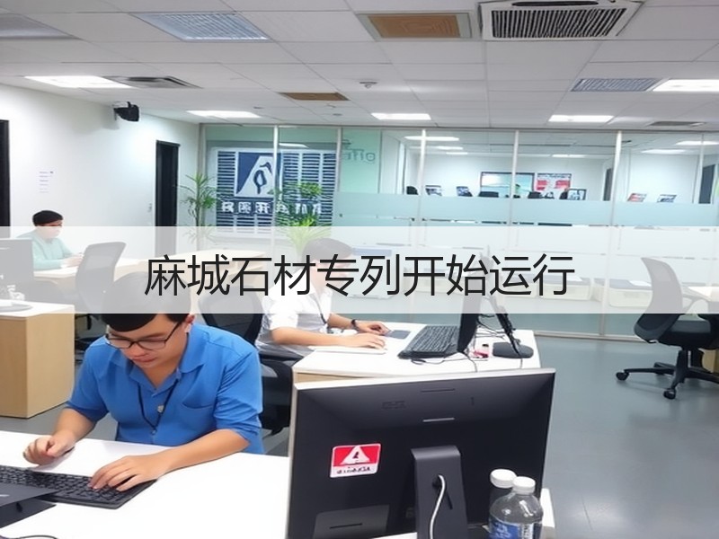 麻城石材专列开始运行