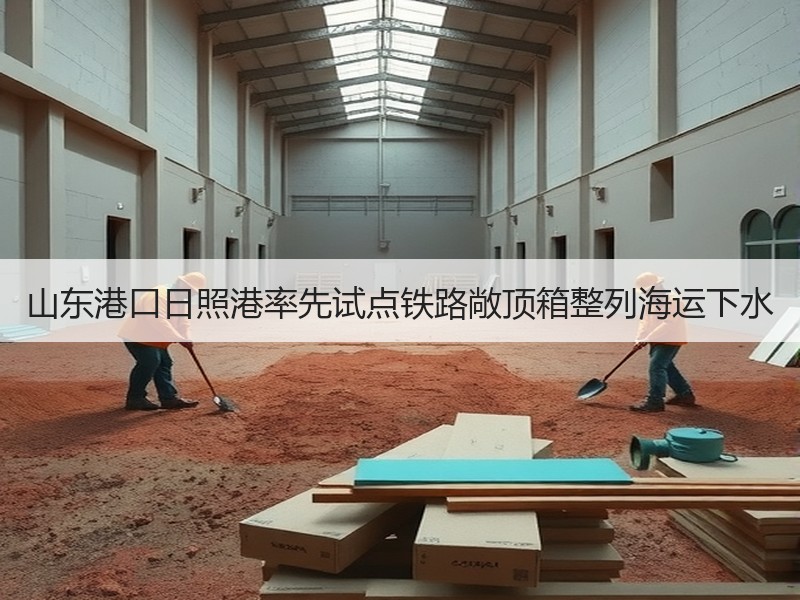 山东港口日照港率先试点铁路敞顶箱整列海运下水