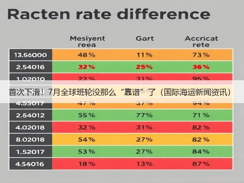 首次下滑!7月全球班轮没那么“靠谱”了(国际海运新闻资讯) 首次下滑!7月全球班轮没那么“靠谱”了(国际海运新闻资讯)