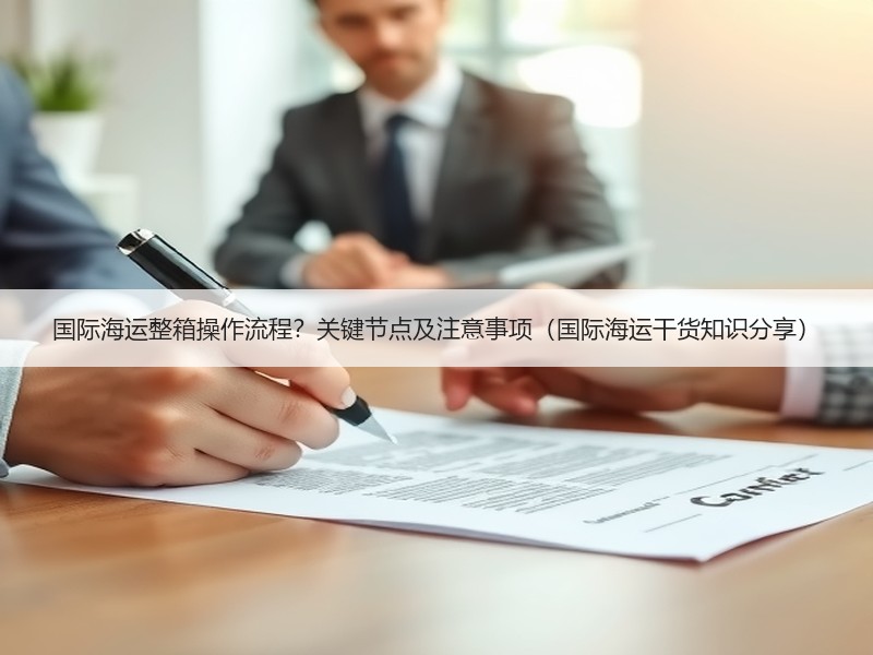 国际海运整箱操作流程？关键节点及注意事项（国际海运干货知识分享）