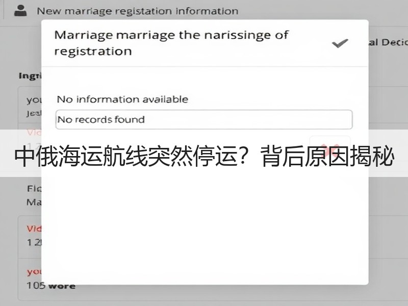 中俄海运航线突然停运?背后原因揭秘 中俄海运航线突然停运?背后原因揭秘