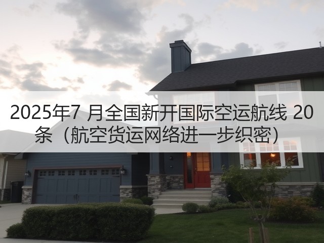 2025年7 月全国新开国际空运航线 20 条(航空货运网络进一步织密)(图3) 2025年7 月全国新开国际空运航线 20 条(航空货运网络进一步织密)(图3)