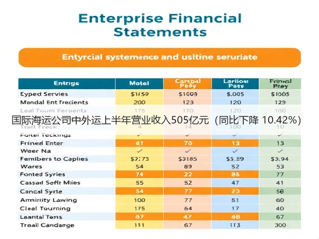 国际海运公司中外运上半年营业收入505亿元(同比下降 10.42%)(图2) 国际海运公司中外运上半年营业收入505亿元(同比下降 10.42%)(图2)
