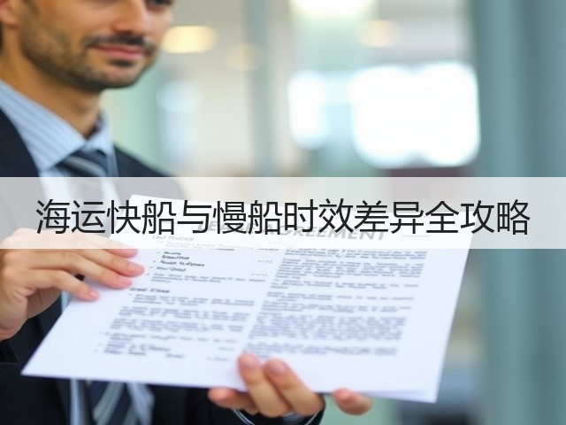海运快船与慢船时效差异全攻略(图3) 海运快船与慢船时效差异全攻略(图3)