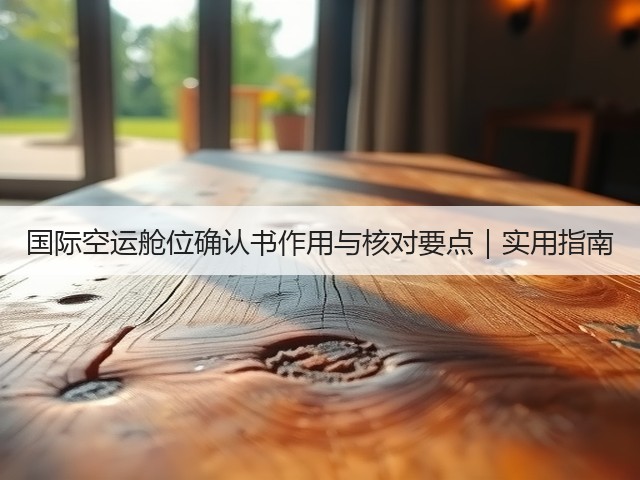 国际空运舱位确认书作用与核对要点|实用指南(图3) 国际空运舱位确认书作用与核对要点|实用指南(图3)