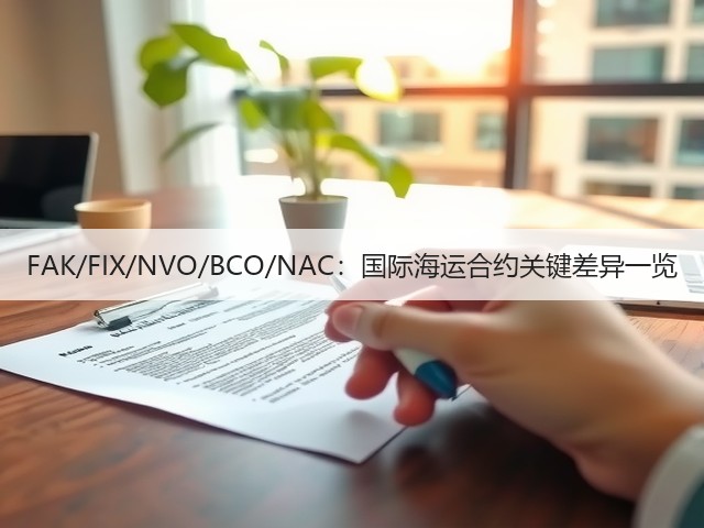 FAK/FIX/NVO/BCO/NAC:国际海运合约关键差异一览(图1) FAK/FIX/NVO/BCO/NAC:国际海运合约关键差异一览(图1)