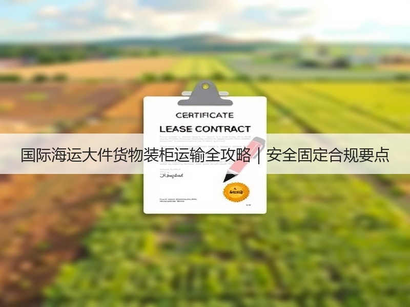 国际海运大件货物装柜运输全攻略｜安全固定合规要点
