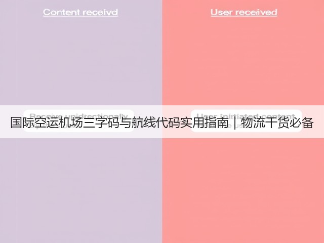国际空运机场三字码与航线代码实用指南|物流干货必备(图1) 国际空运机场三字码与航线代码实用指南|物流干货必备(图1)