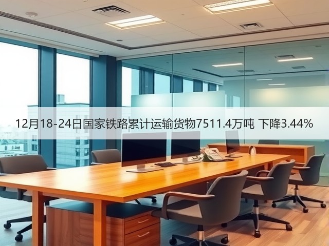 12月18-24日国家铁路累计运输货物7511.4万吨 下降3.44%(图1)